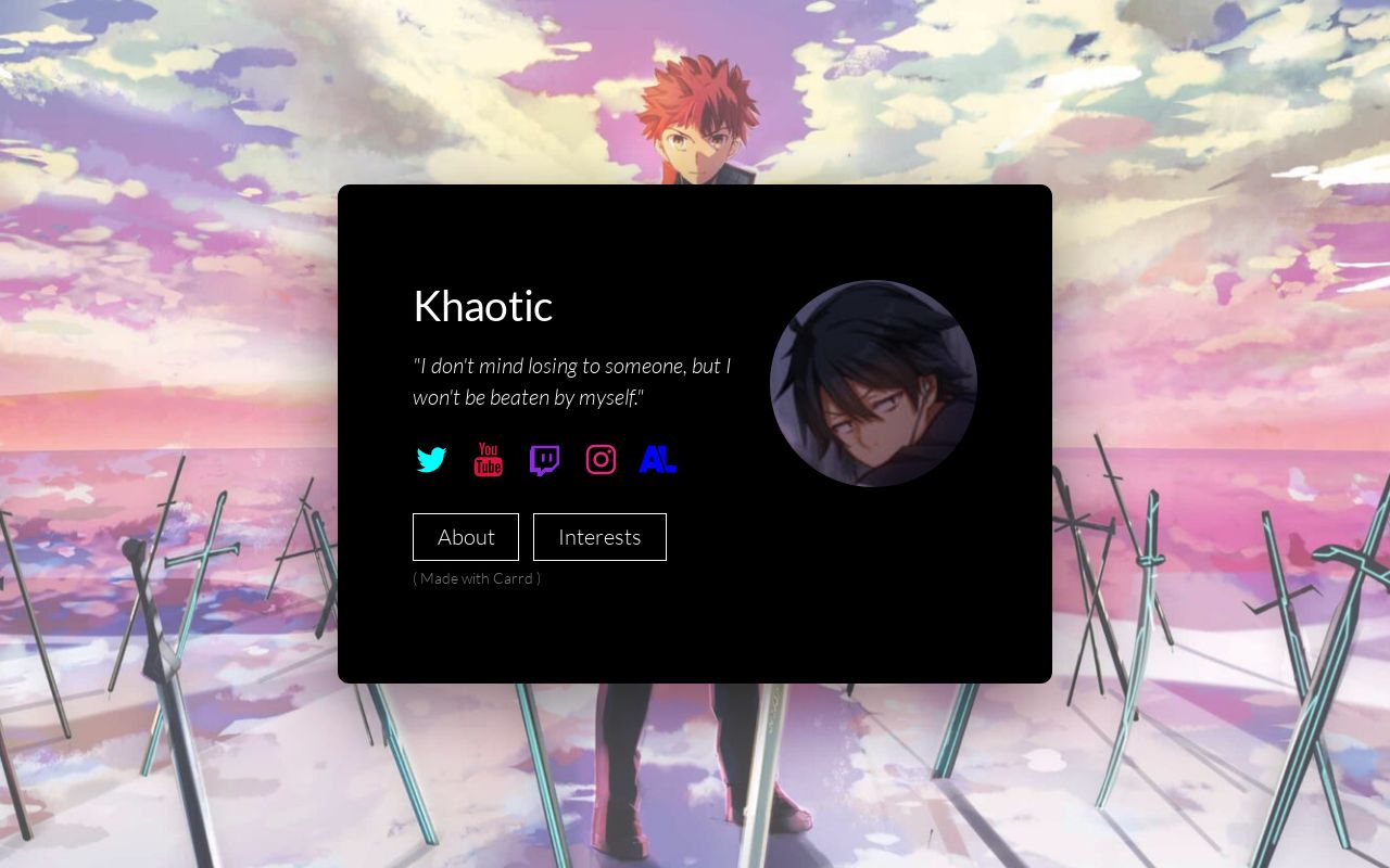 Carrd profile picture for @khaotic